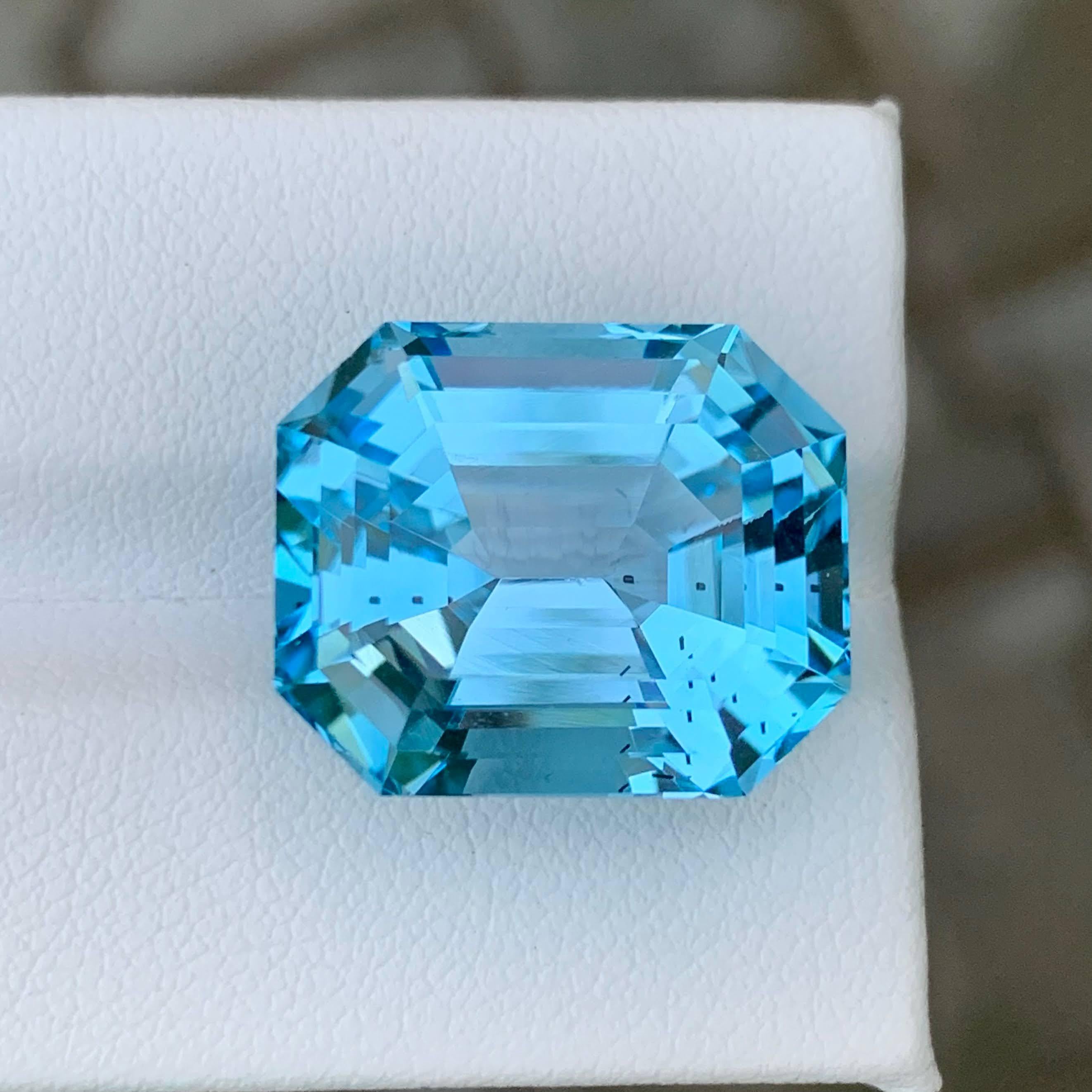 Peso 29,80 carati 
Dimensioni 18,2x15,2x11,9 mm
Trattamento Nessuno 
Origine Africa 
Chiarezza VVS 
Forma Taglio Smeraldo 





Questo Topazio Blu Svizzero Naturale Sciolto da 29,80 Carati è una gemma mozzafiato ammirata per la sua brillantezza, la