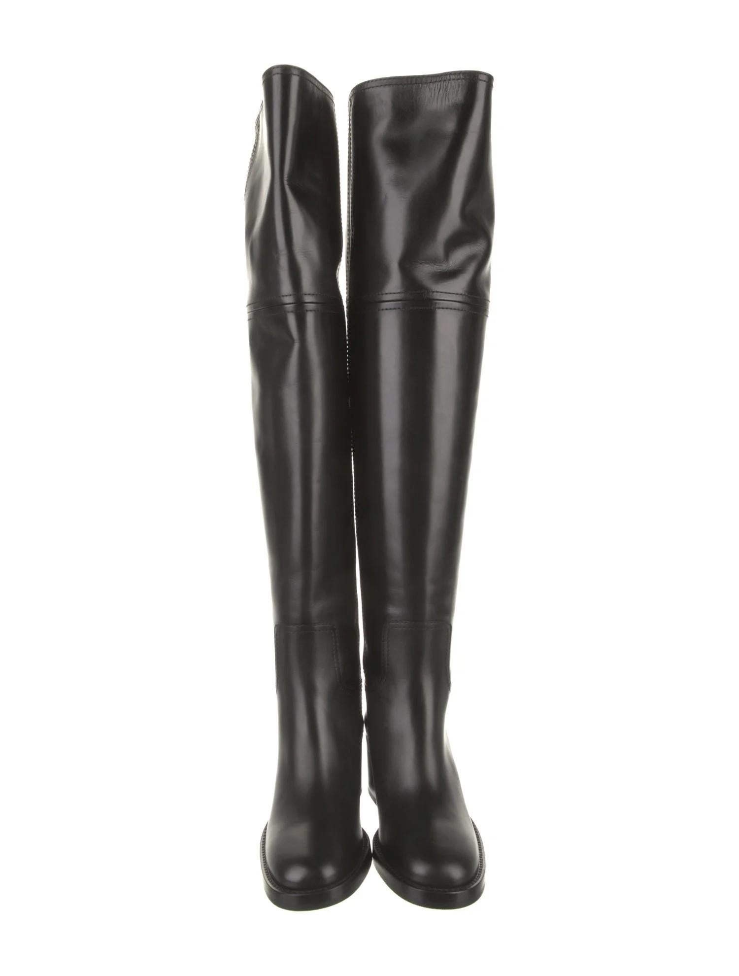 $2985 Nuevo Con Caja Gucci 2024 Sobre La Rodilla Botas De Cuero Sz 38 en venta 7