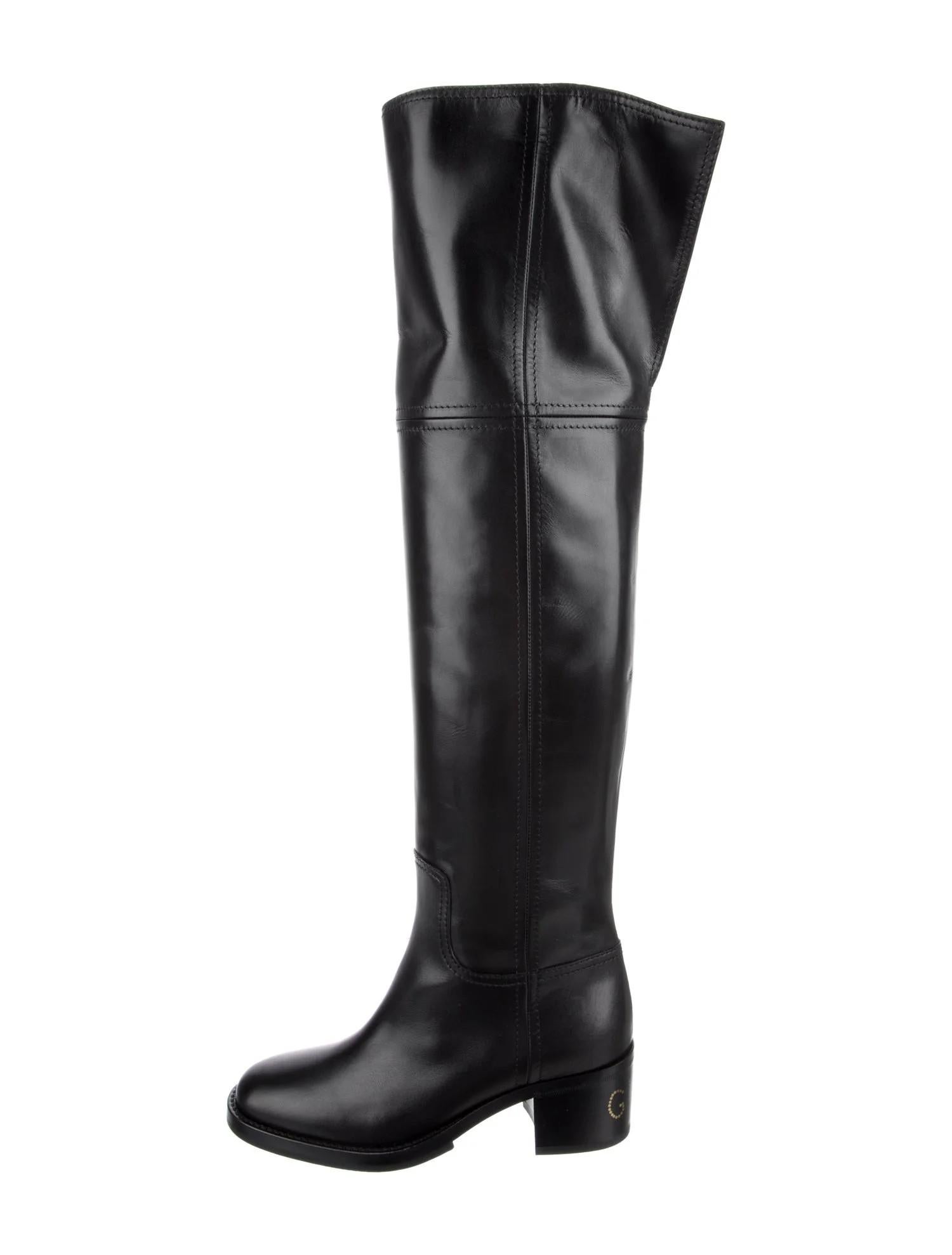 $2985 Nuevo Con Caja Gucci 2024 Sobre La Rodilla Botas De Cuero Sz 38 8