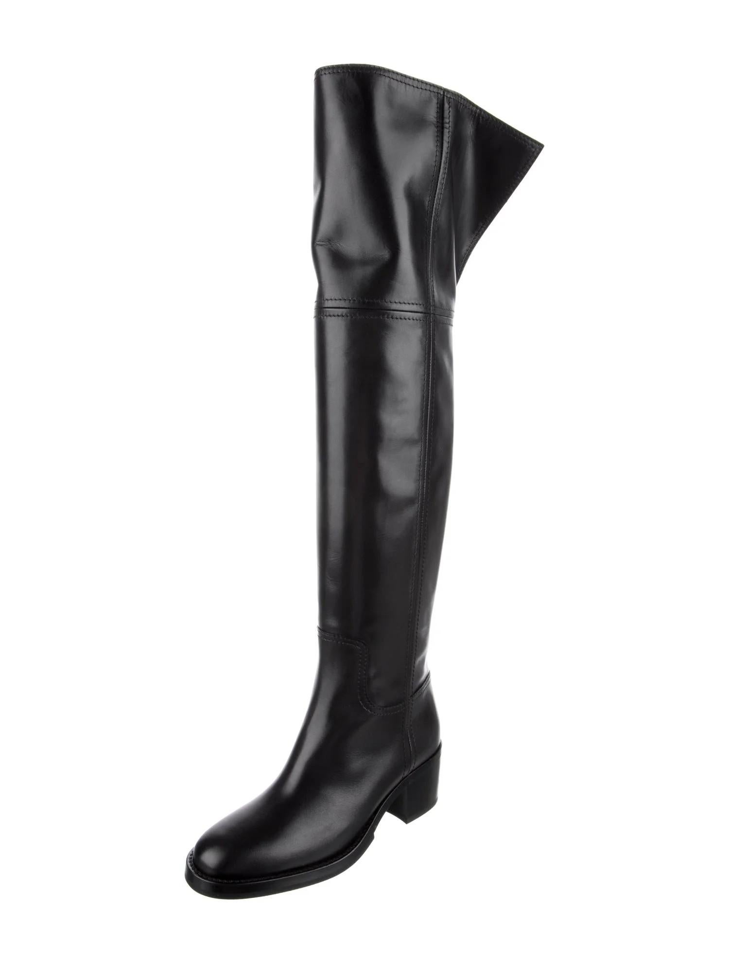 $2985 Nuevo Con Caja Gucci 2024 Sobre La Rodilla Botas De Cuero Sz 38 en venta 9
