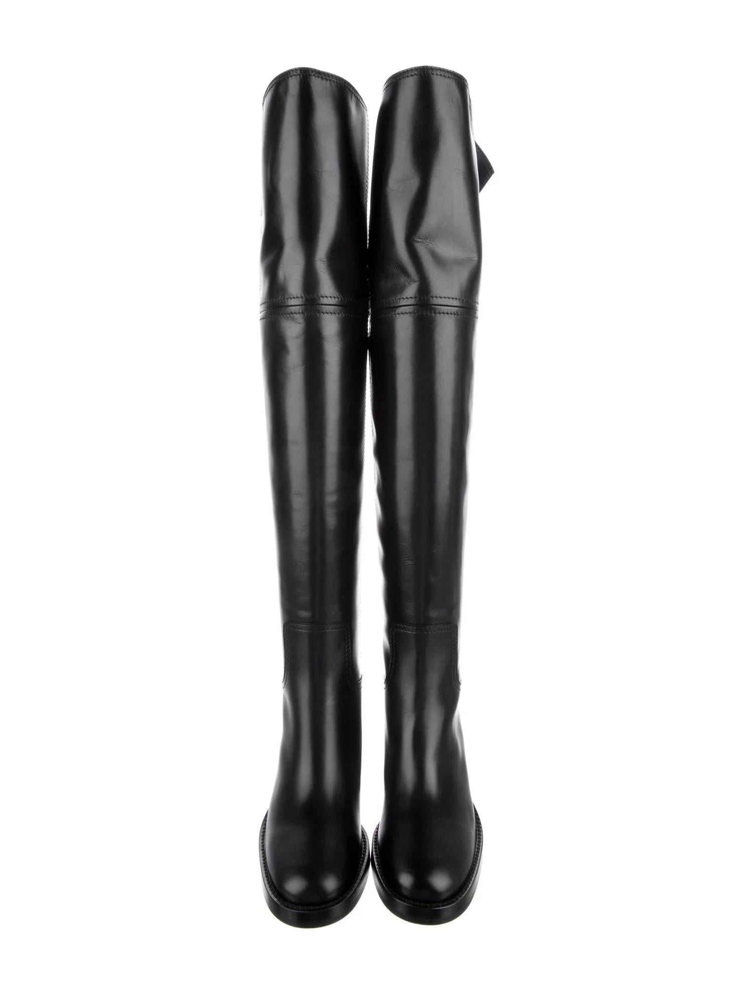 $2985 Nuevo Con Caja Gucci 2024 Sobre La Rodilla Botas De Cuero Sz 38 en venta 10