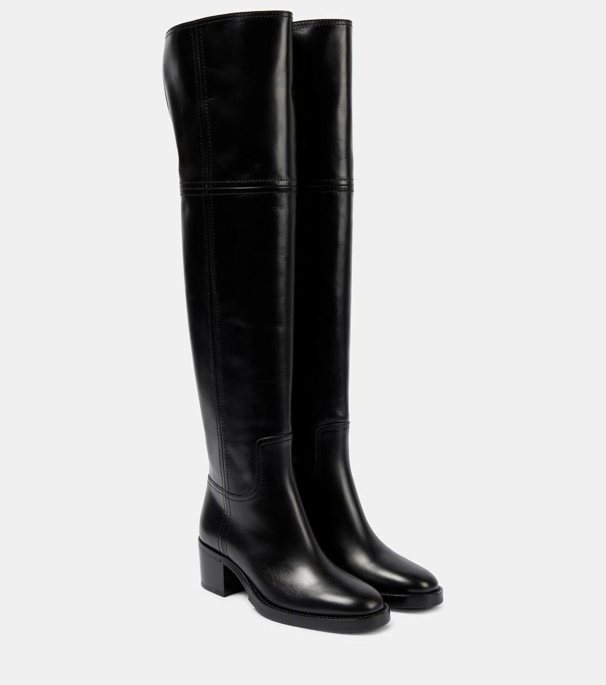 $2985 Nuevo Con Caja Gucci 2024 Sobre La Rodilla Botas De Cuero Sz 38 en venta 4