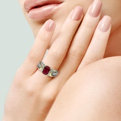 2.98CT Burmese Ruby GIA Certified and 1.35 Carat Total Weight Diamond 18K Ring