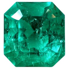 2,98 ct Esmeralda colombiana verde vivo brillante talla Asscher genuina piedra de nacimiento de mayo