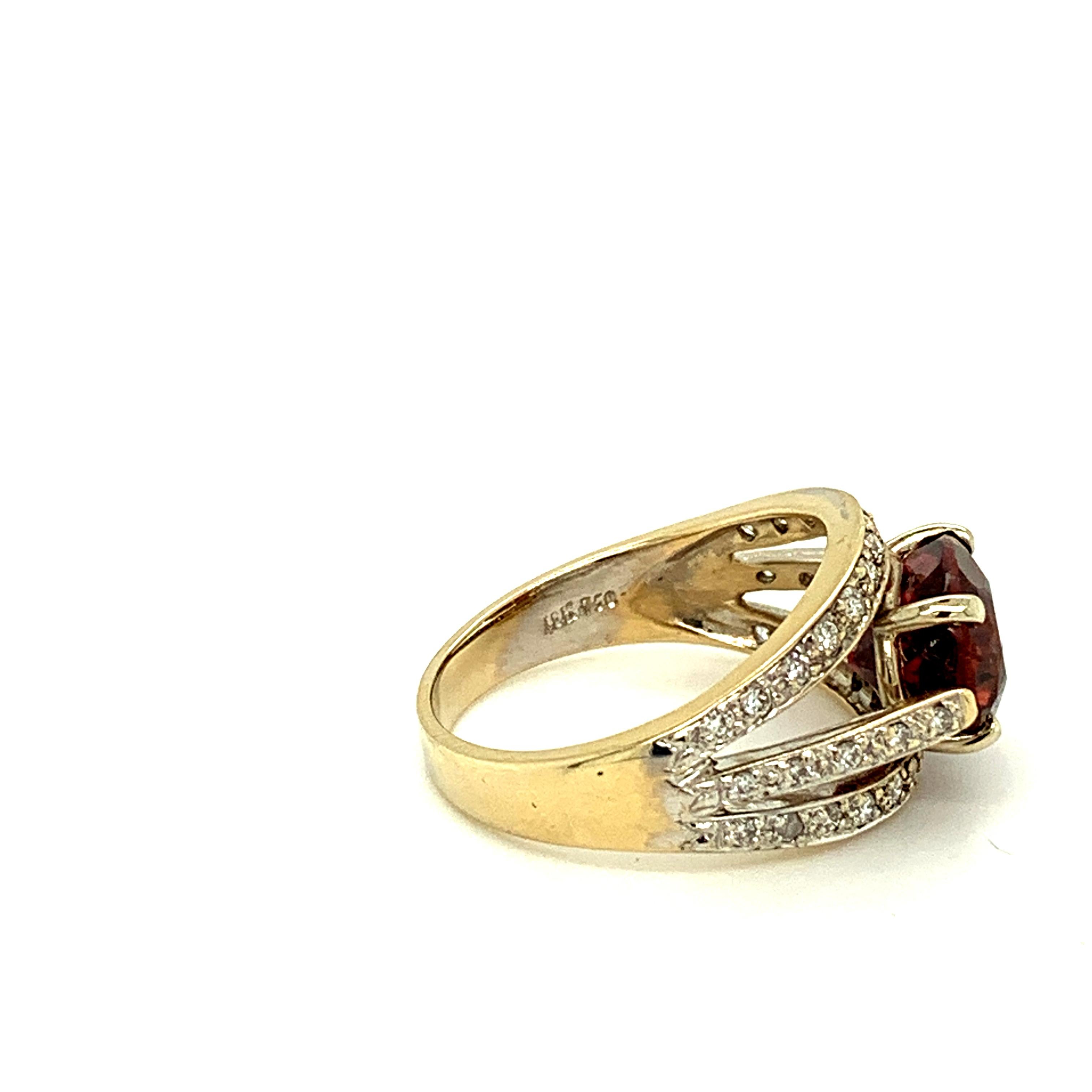 2.98ct Raspberry Rubellite Genuine Natural Tourmaline Ring (#J207)
18k yellow gold ring featuring a very deep raspberry color rubellite tourmaline weighing 2.98 carats. The oval tourmaline measures 10x7mm. The tourmaline is accented by round