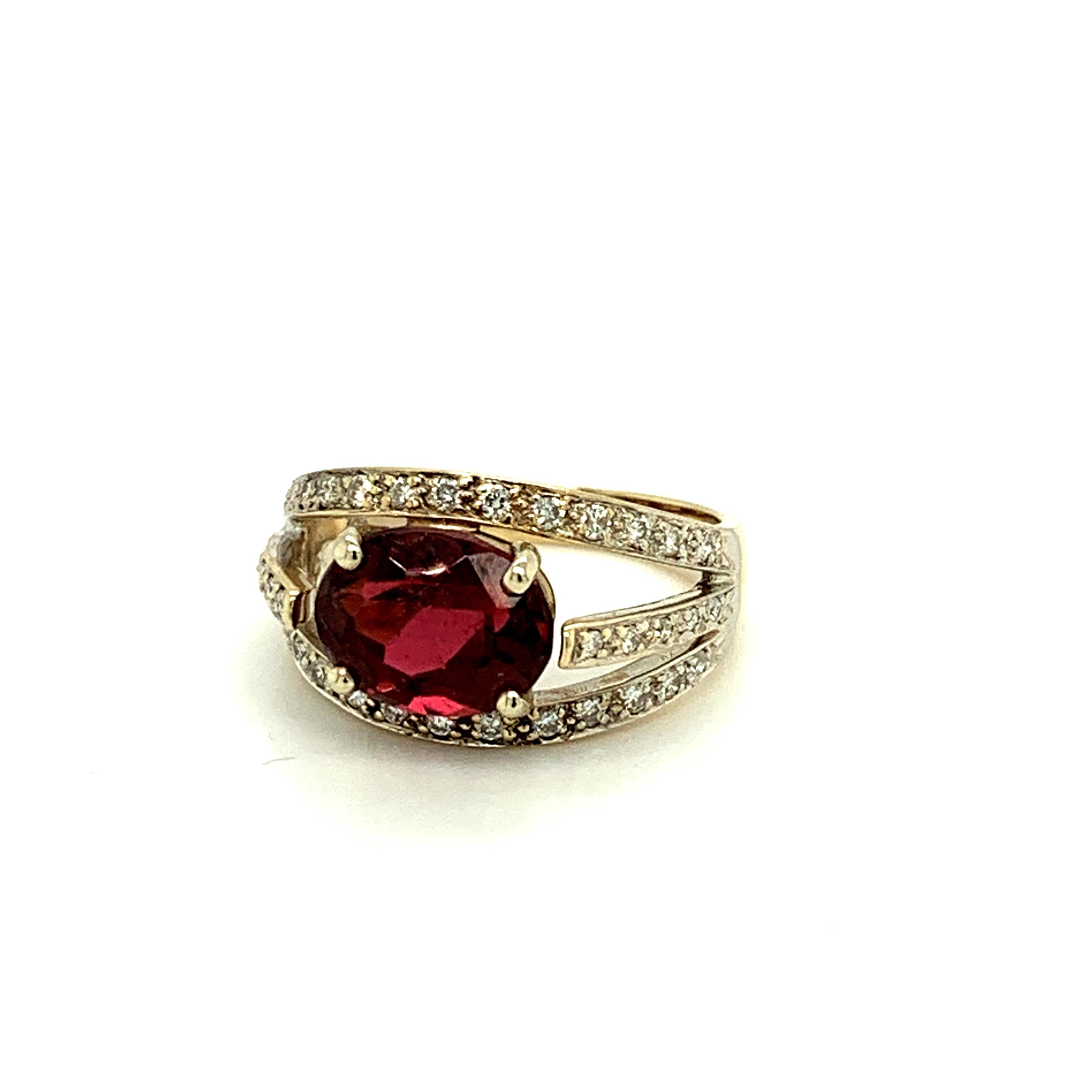 Oval Cut 2.98ct Raspberry Rubellite Genuine Natural Tourmaline Ring '#J207' For Sale