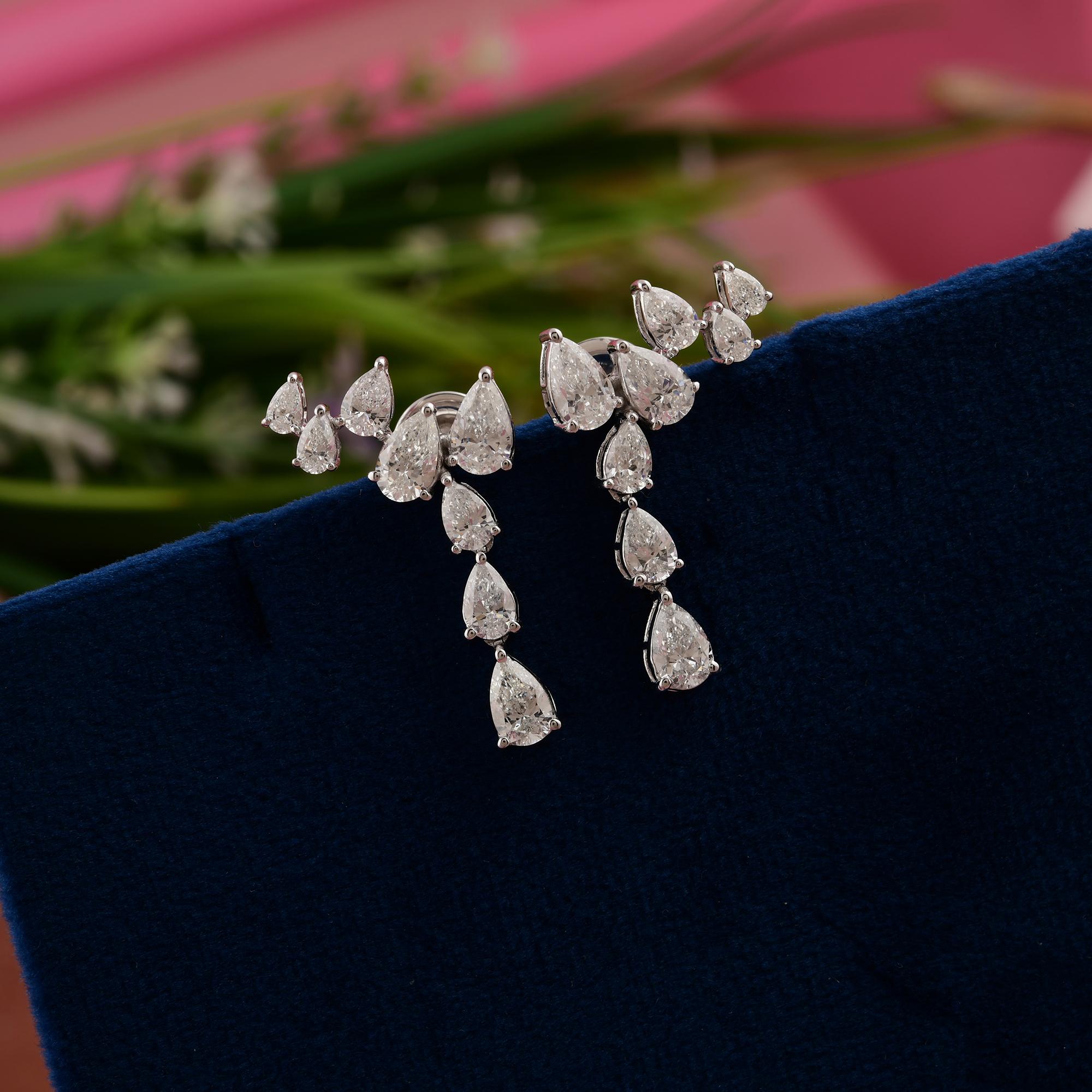 Orecchini a grappolo con diamanti naturali SI/HI da 2,99 carati in oro bianco 18 carati in vendita 3