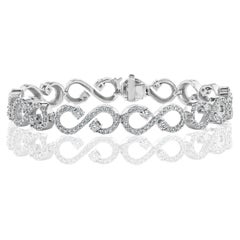 2.99 Carat Open-Work Diamond White Gold Bracelet in 14K White Gold