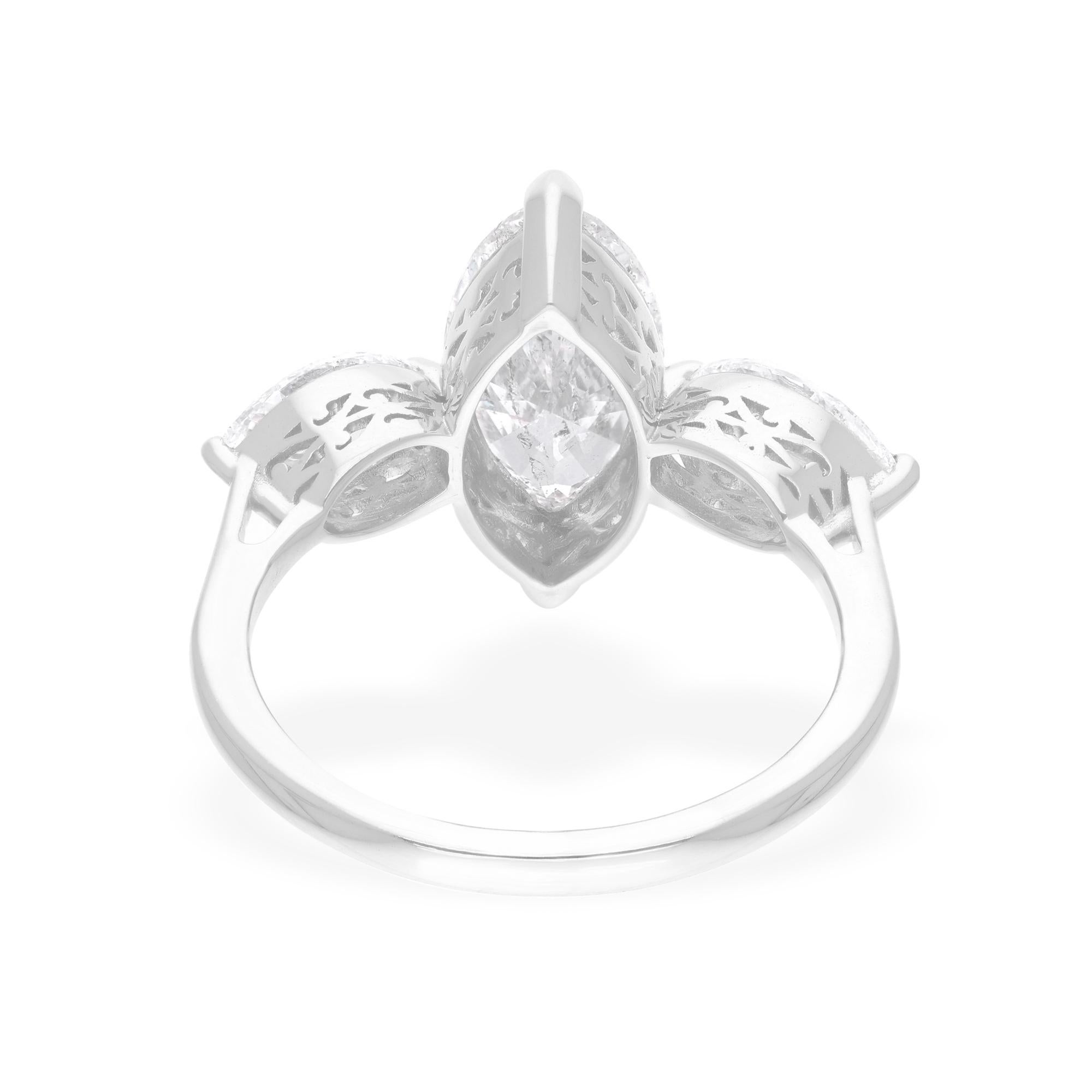Cast from 14-karat gold, these exquisite ring is handset with 2.99 carats of sparkling diamonds.

The ring is a size 7 US and may be resized to larger or smaller upon request. FOLLOW SPECTRUM JEWELS storefront to view the latest collection &
