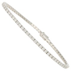mens diamond tennis bracelet 2.99 Carat White Diamond Line Tennis Bracelet Set in 18 Karat White Gold