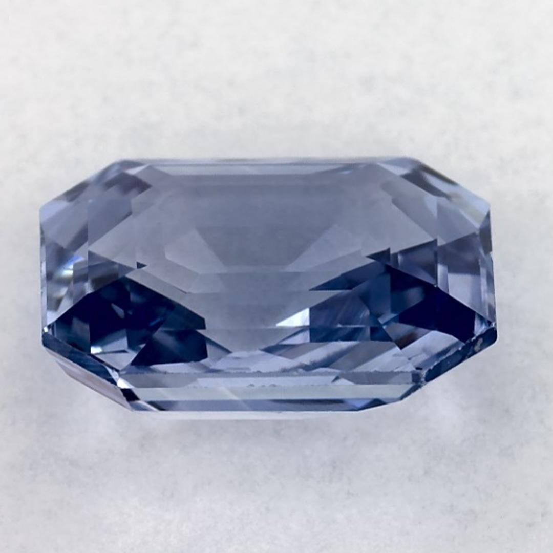 Women's or Men's 2.99 Ct Blue Sapphire Octagon Cut Loose Gemstone For Sale