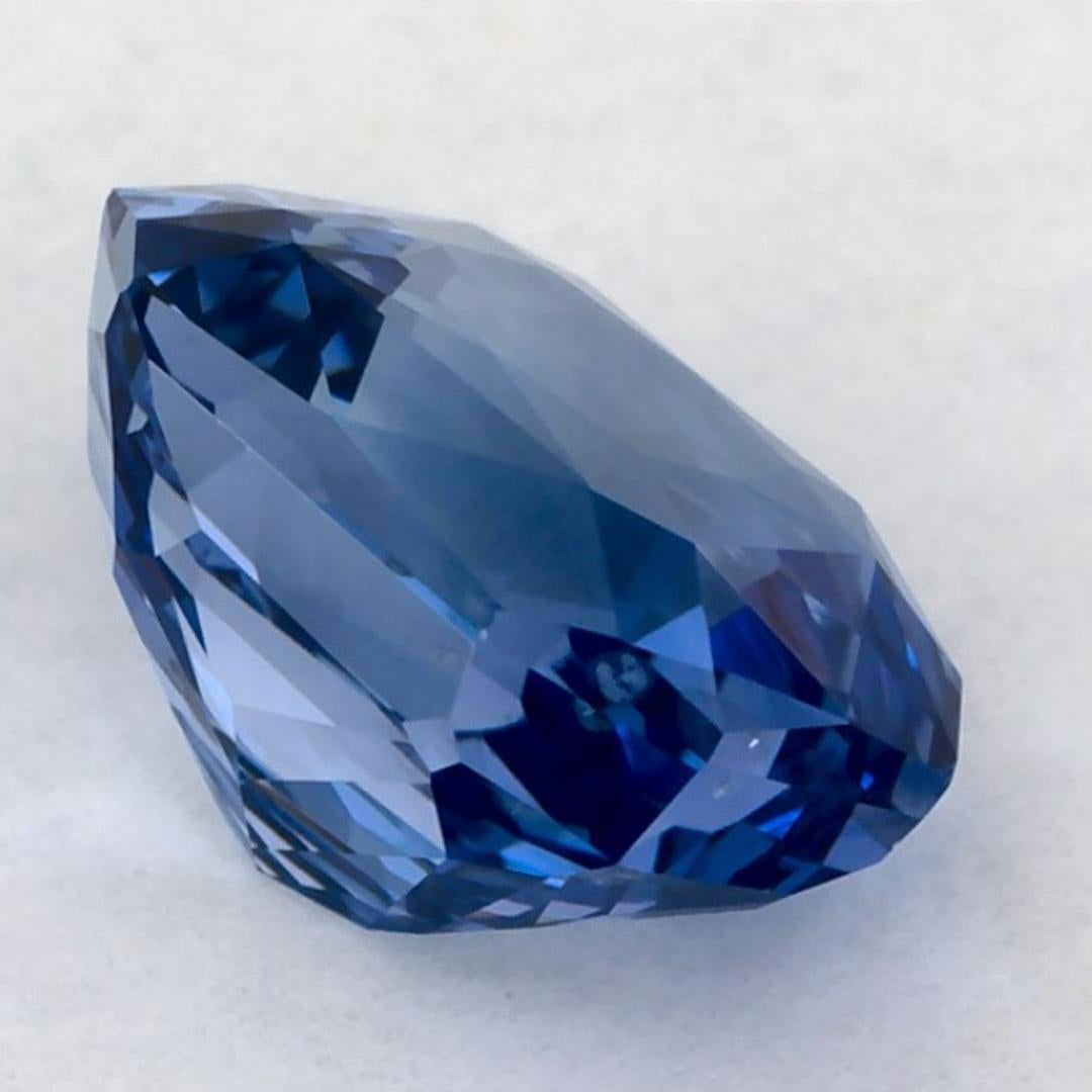 Pierre précieuse taille radiant saphir bleu 2.99 carats en vente 1