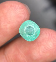 2.99 Ct Neon Bluish Green Paraiba Tourmaline Cushion Cut Natural Loose Gemstone