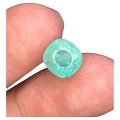 2.99 Ct Neon Bluish Green Paraiba Tourmaline Cushion Cut Natural Loose Gemstone
