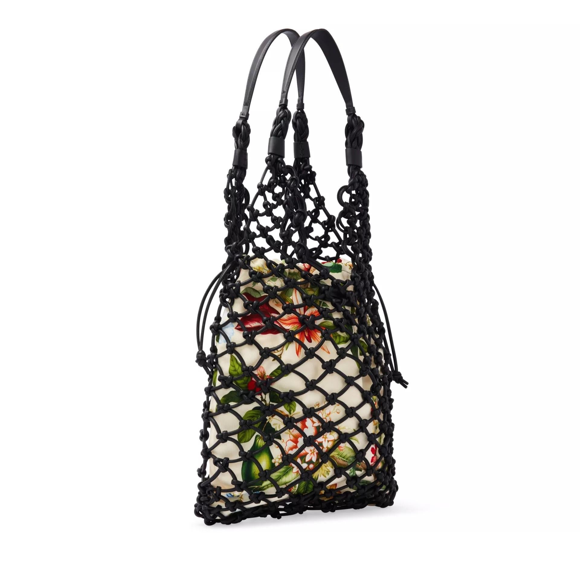 $2990 New 2024 Oscar De La Renta Large Braided Leather and Canvas Tote Bag For Sale 2