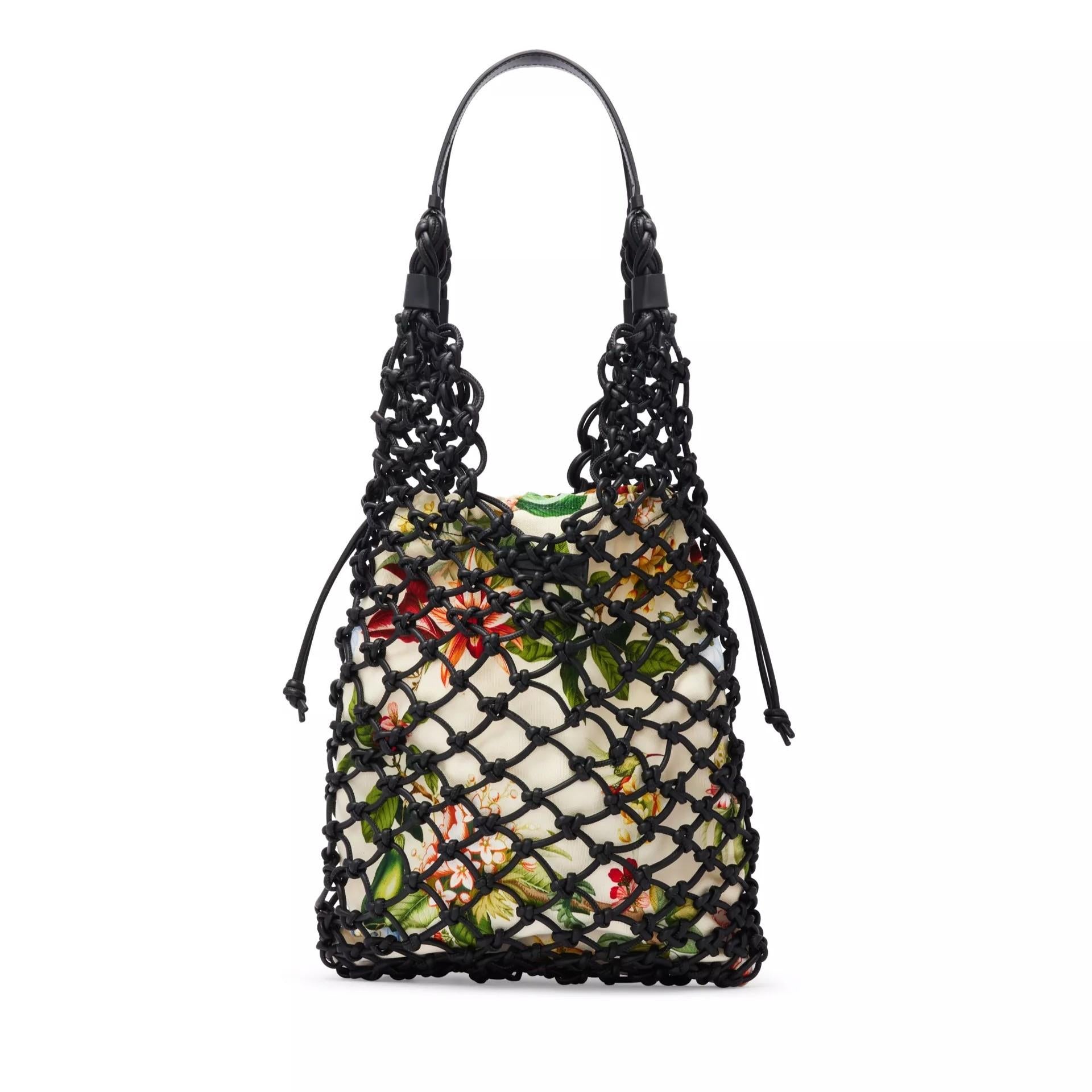 $2990 New 2024 Oscar De La Renta Large Braided Leather and Canvas Tote Bag For Sale 3