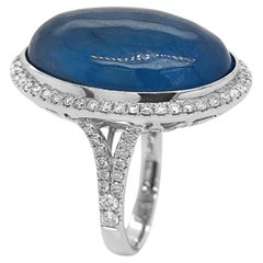 29.92 Carat Aquamarine and White Diamond White Gold Ring