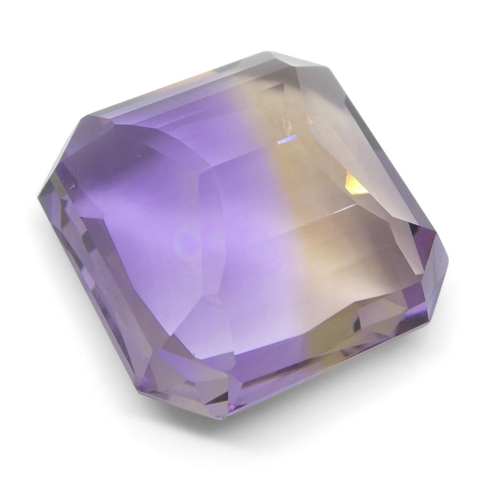 Taille brillant Ametrine carrée 29,92 carats, 100 % naturelle, pierre unique très rare du Brésil en vente