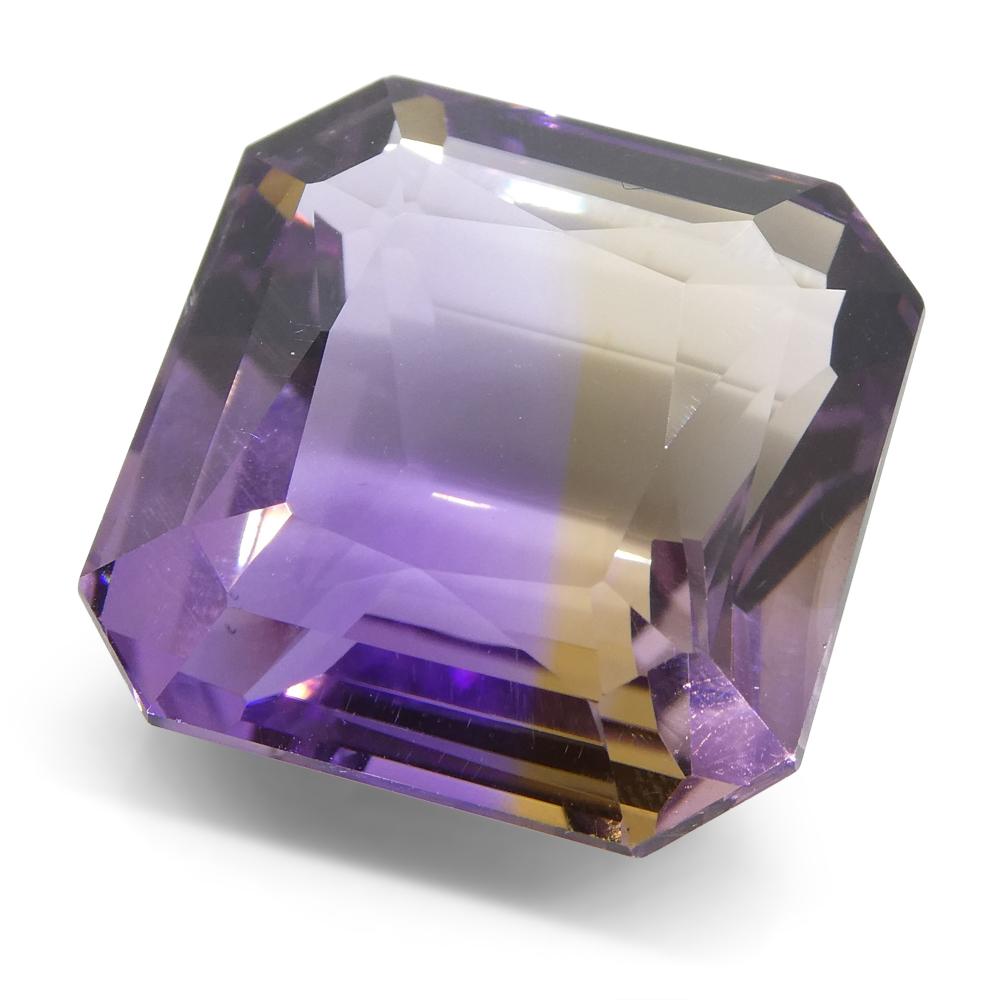 Ametrine carrée 29,92 carats, 100 % naturelle, pierre unique très rare du Brésil en vente 1