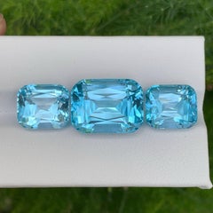 29.95 Carat Natural Loose Sky Color Topaz Jewelry Set Cushion Cut African Gems