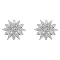 Boucles d'oreilles grappe de diamants de 3 carats en or blanc 18 carats