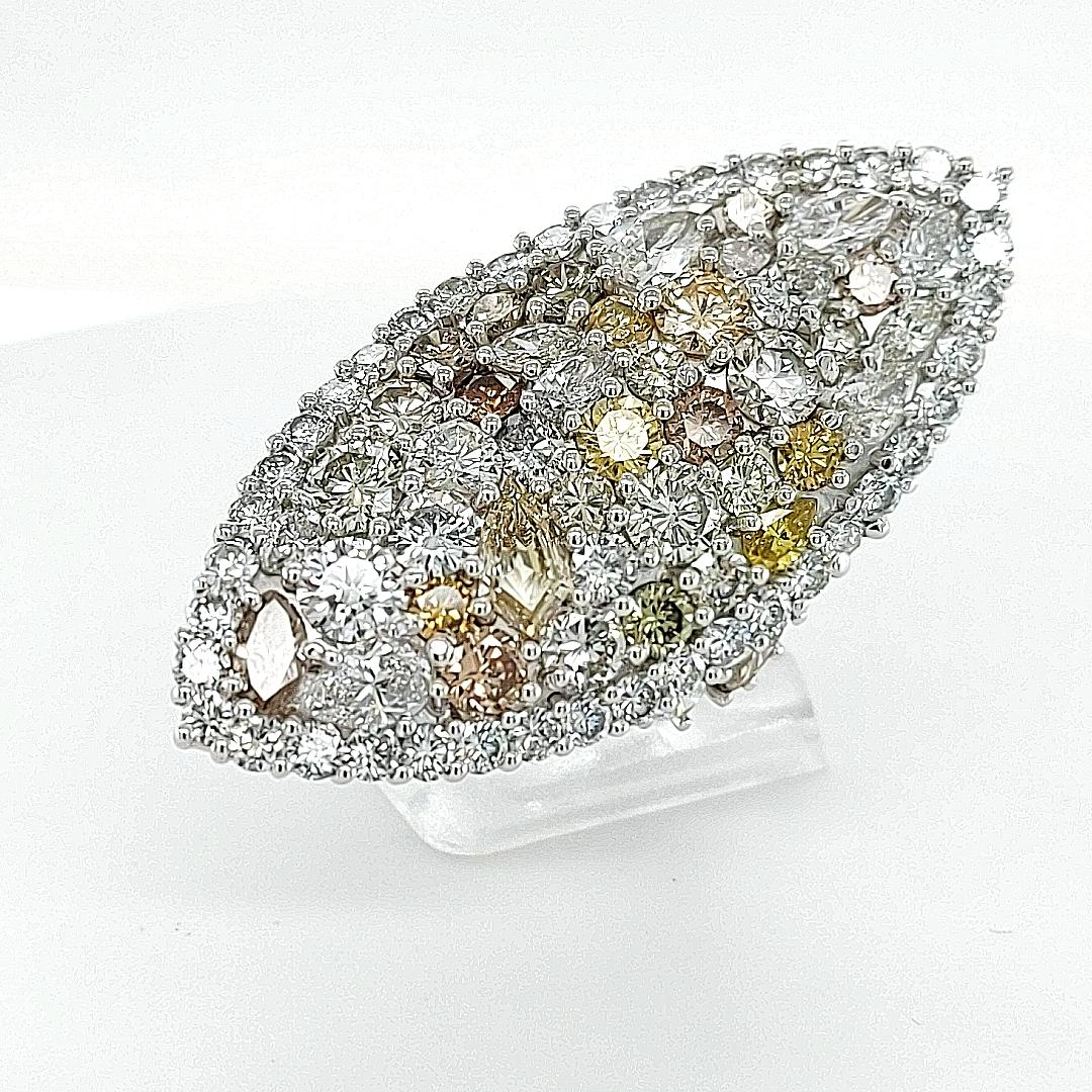 18kt Weißgold Ohrringe 29,99 Karat Diamant, besetzter Cocktail-Ring im Angebot 4