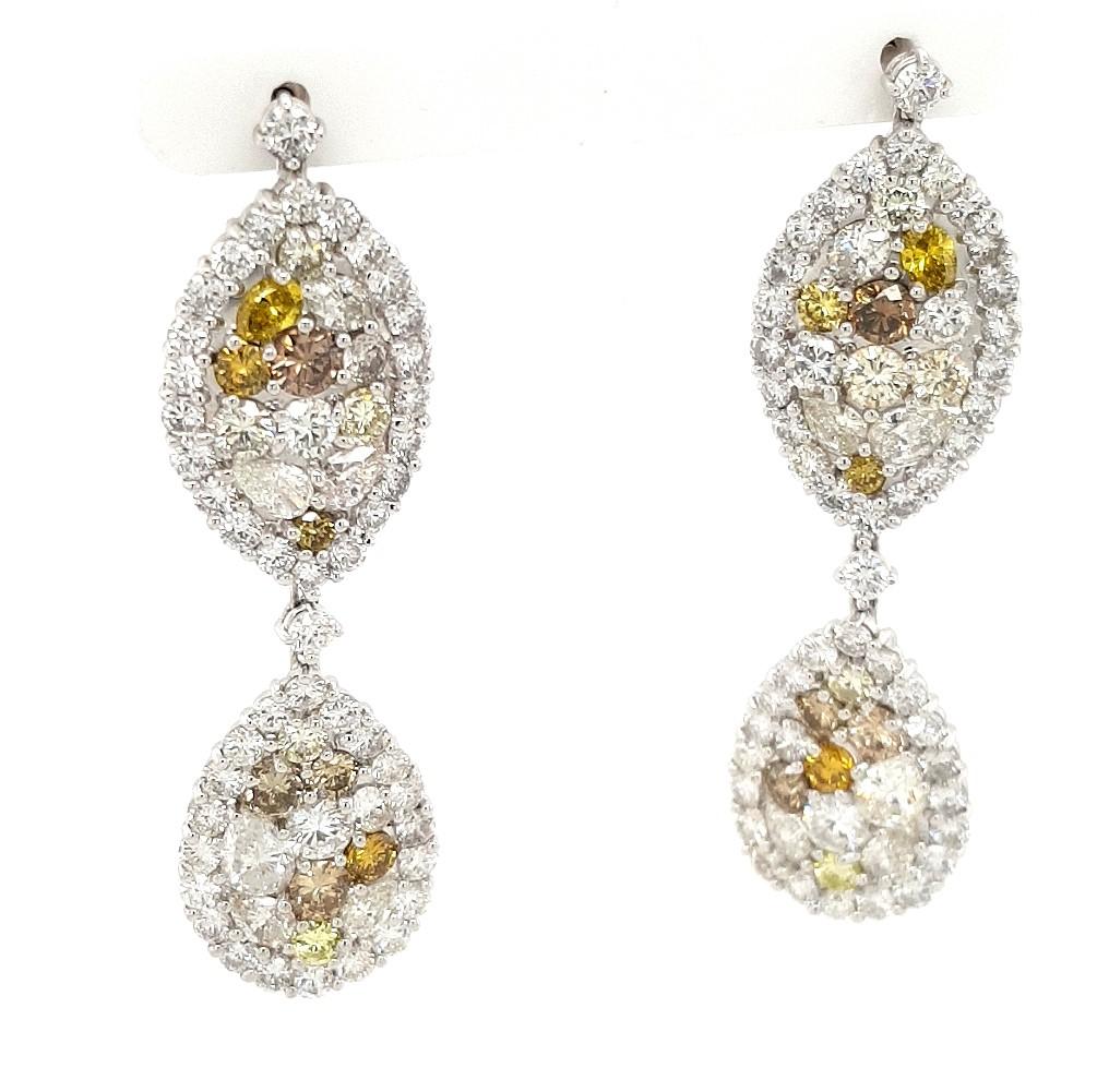 18kt White Gold Earrings 29.99 Carat Diamond, Set Cocktail Ring For Sale 4