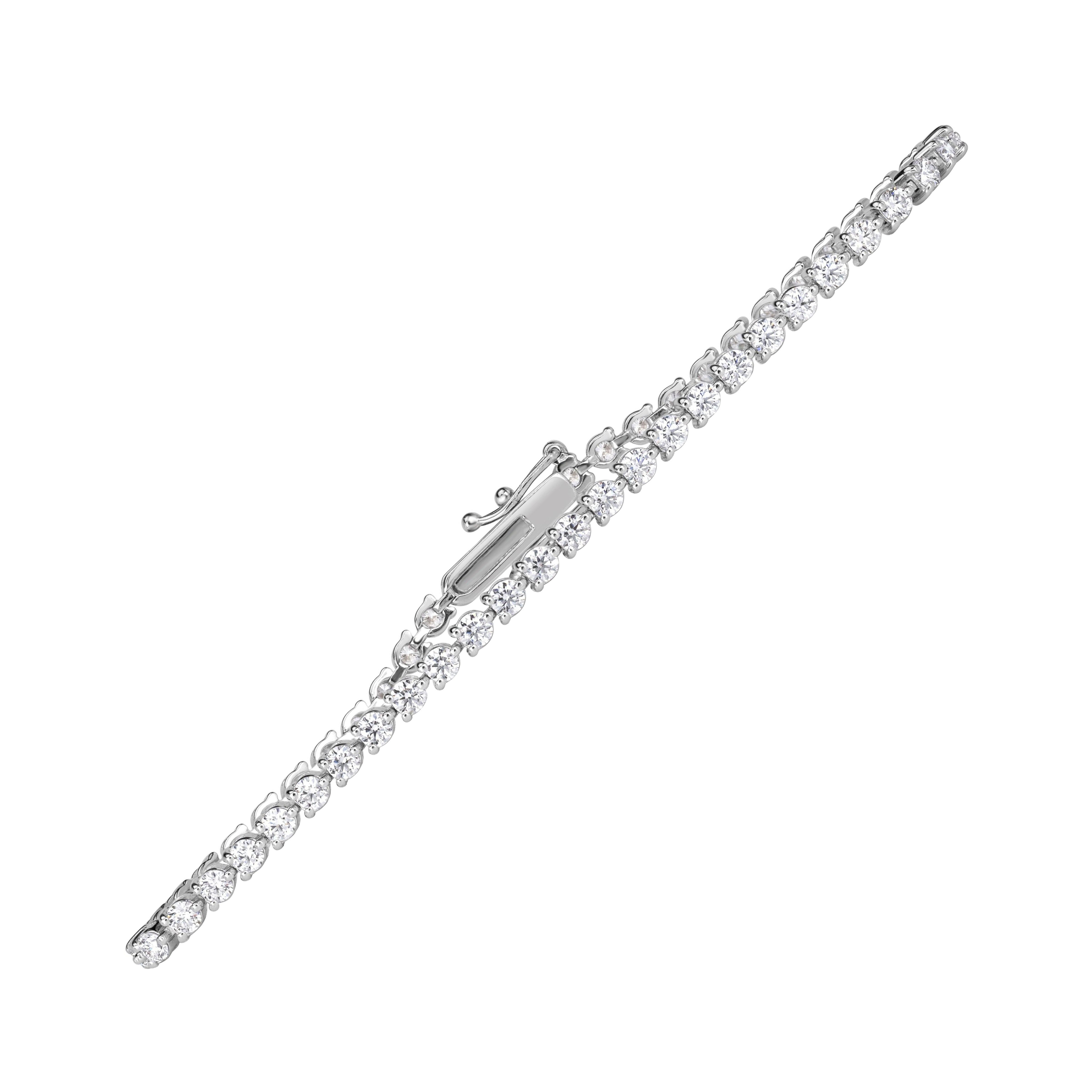 2.99ct Round Brilliant Cut Diamond Tennis Bracelet in 14K White Gold