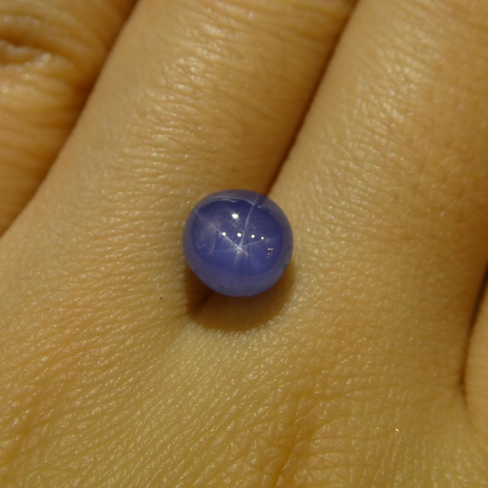 2.99ct Round Cabochon Blue Star Sapphire from Burma, Unheated For Sale 1