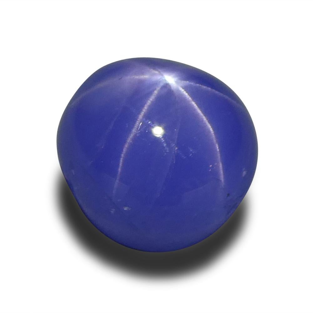 Round Cut 2.99ct Round Cabochon Blue Star Sapphire from Burma, Unheated For Sale