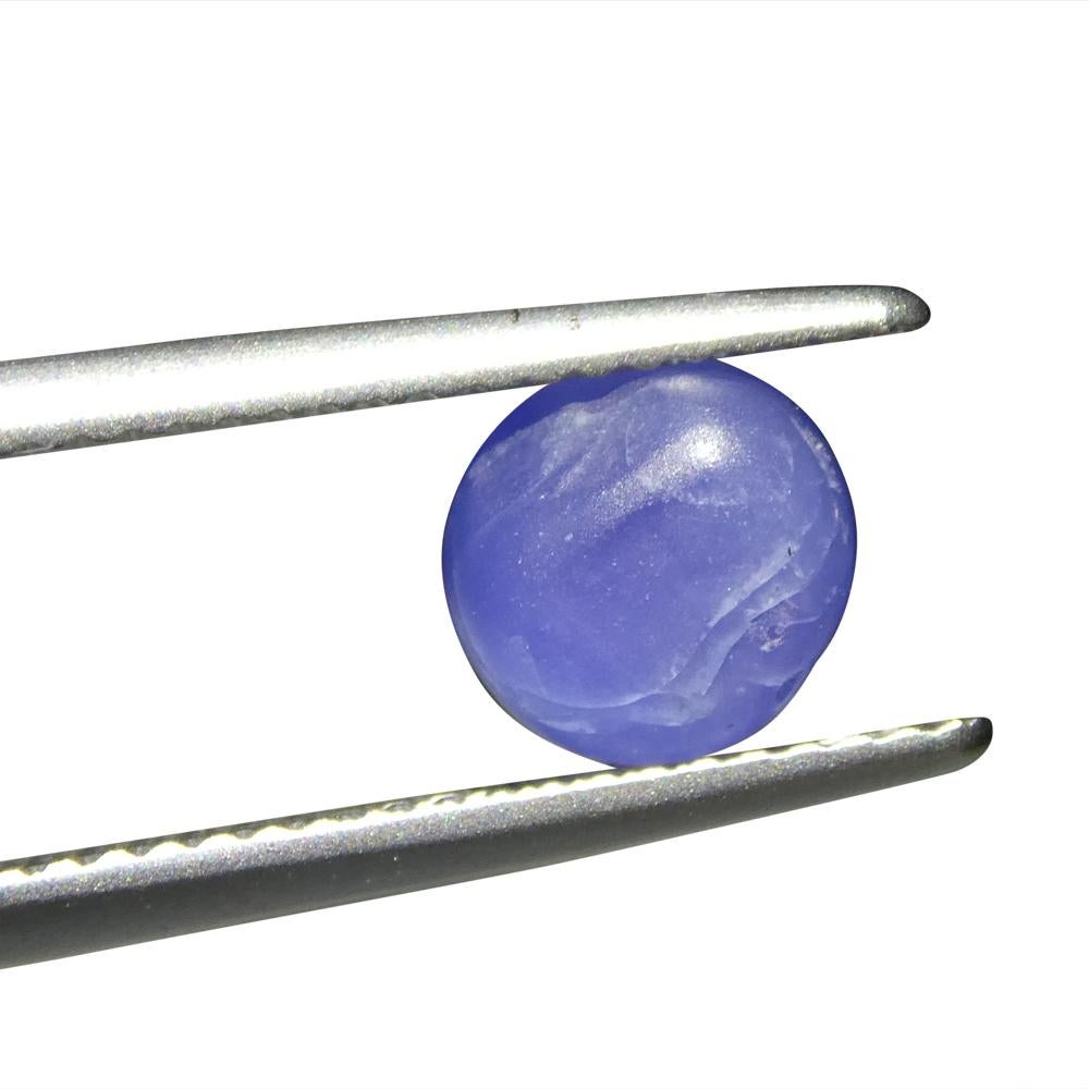 2.99ct Round Cabochon Blue Star Sapphire from Burma, Unheated In New Condition For Sale In Toronto, Ontario