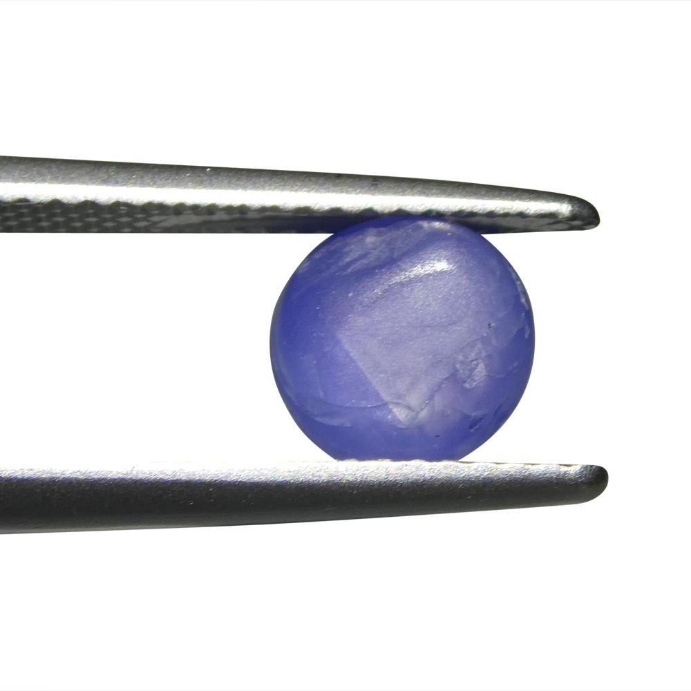 Women's or Men's 2.99ct Round Cabochon Blue Star Sapphire from Burma, Unheated For Sale