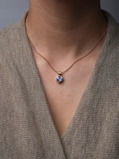 2.9ct Ceylon Sapphire 18k Gold Pendant Light Cornflower Blue Pear Bezel Set