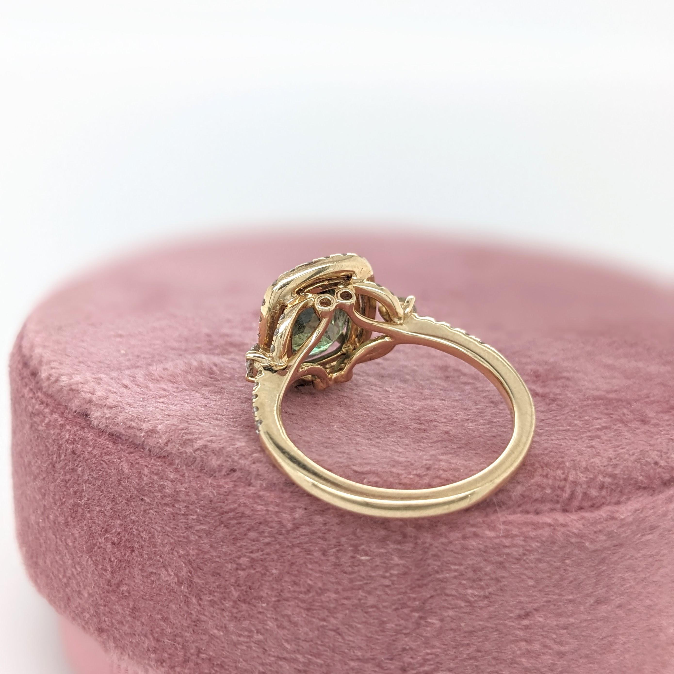 2.9ct Demantoid Estate Ring w Earth Mined Diamonds in Solid 14K Gold CU 9x7.4 1