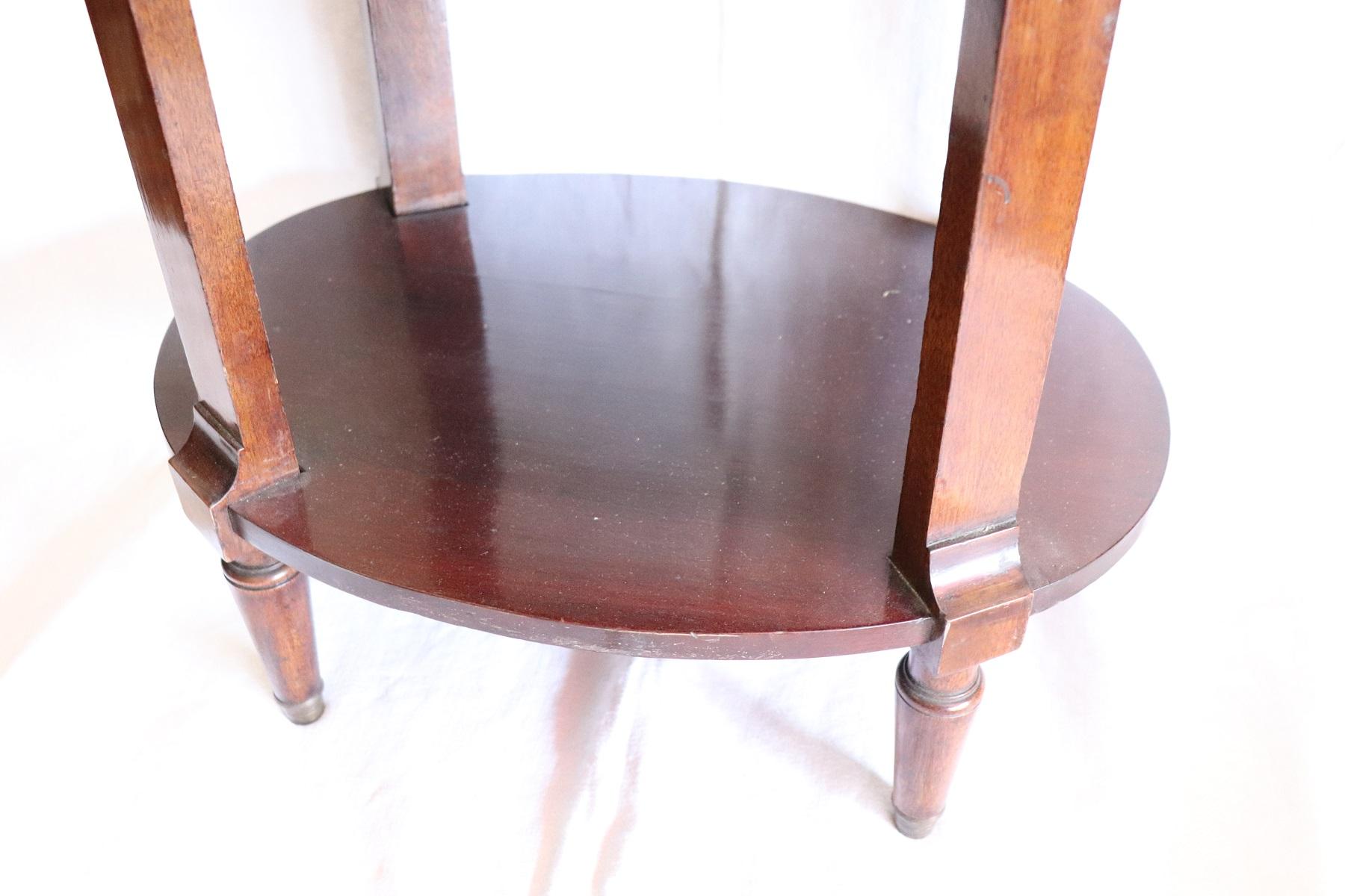 19th Century Napoleon III Mahogany with Gilded Bronzes Oval Side Table In Good Condition In Casale Monferrato, IT