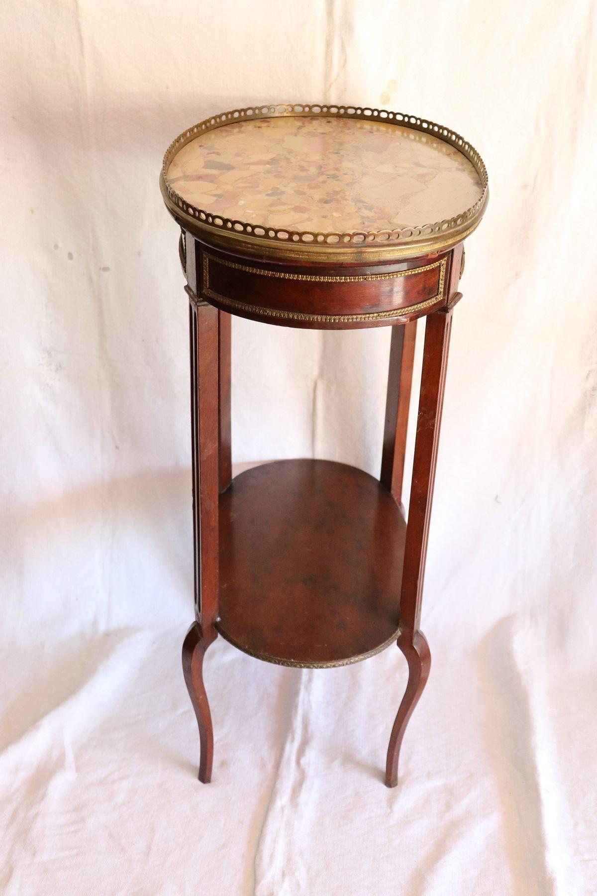 Late 19th Century 19th Century Napoleon III Mahogany with Gilded Bronzes Oval Side Table