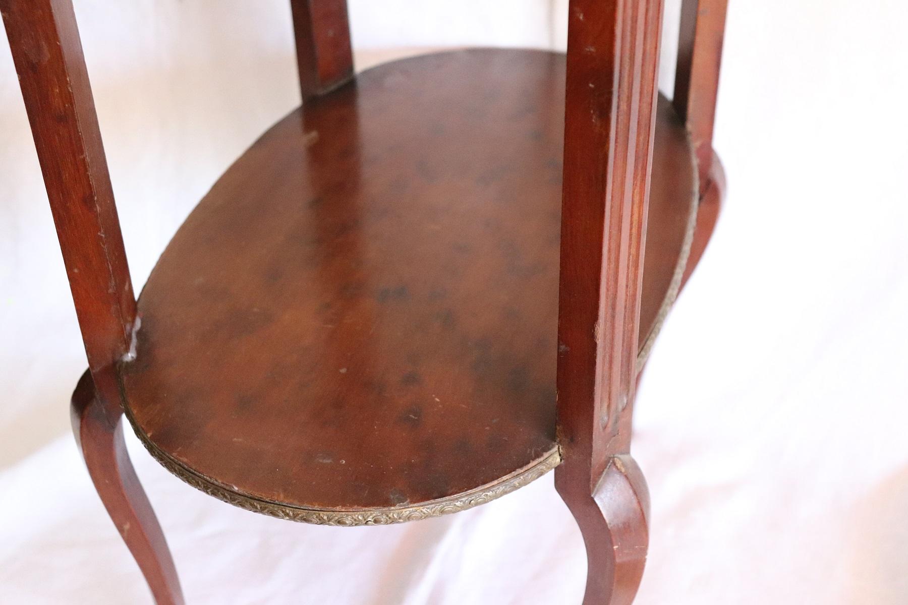 19th Century Napoleon III Mahogany with Gilded Bronzes Oval Side Table 2