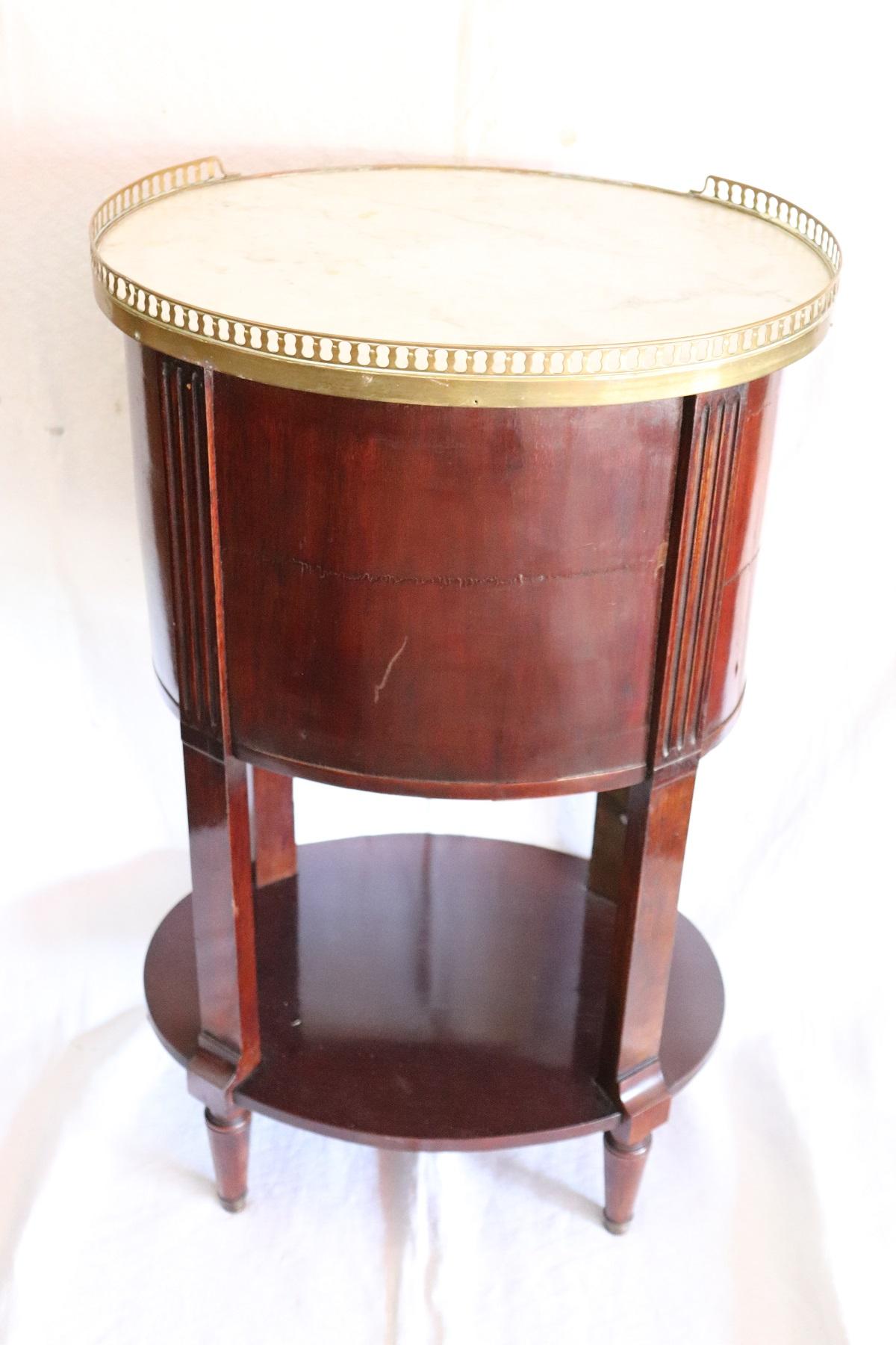 19th Century Napoleon III Mahogany with Gilded Bronzes Oval Side Table 3