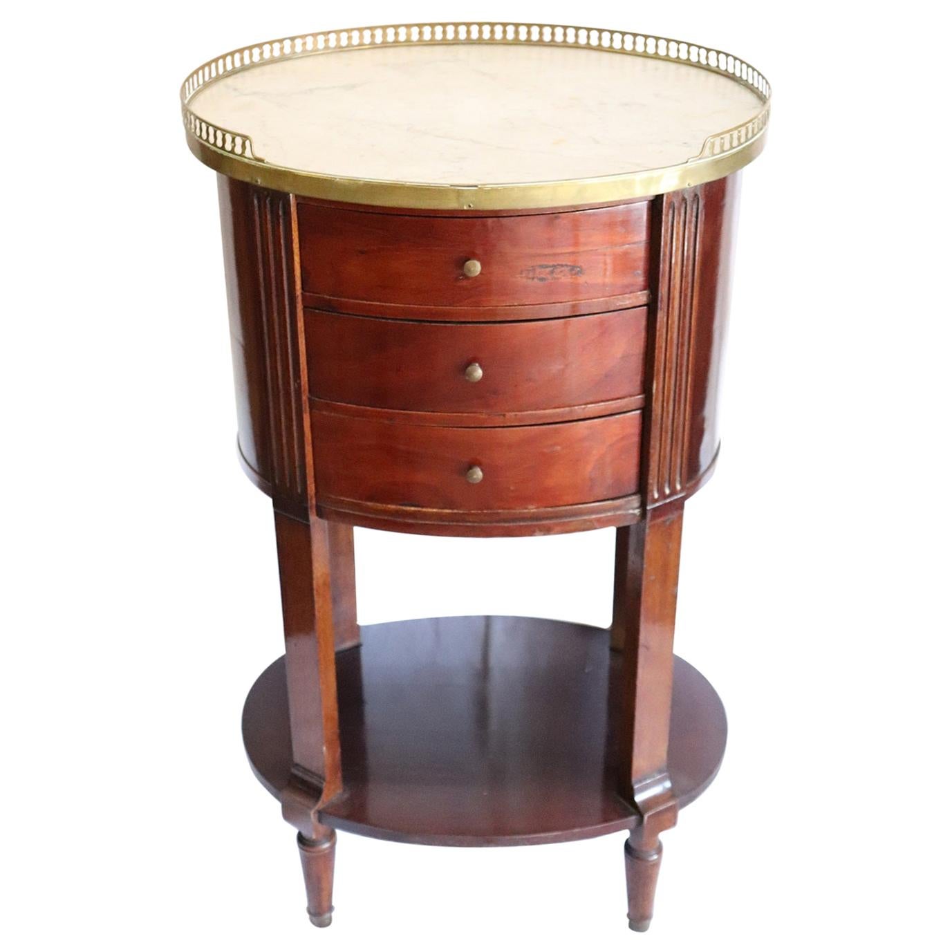 19th Century Napoleon III Mahogany with Gilded Bronzes Oval Side Table