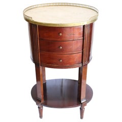 19th Century Napoleon III Mahogany with Gilded Bronzes Oval Side Table