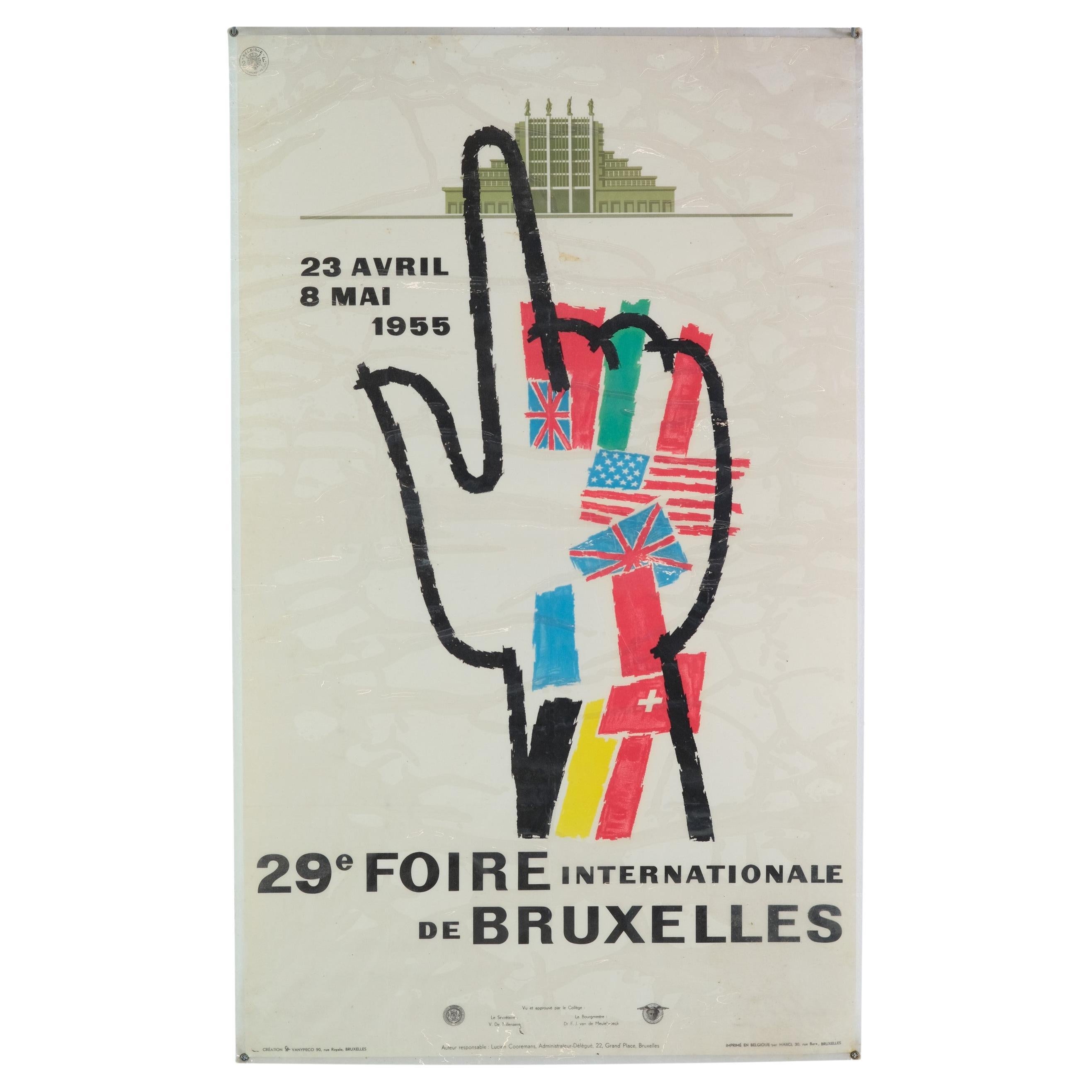 29th Fair International of Brussels Poster in French - April 23 - May 8, 1955
