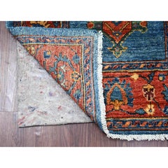 2'9"x10'2" Blue Aryana Collection Bakshaish Design Hand Knotted Wool Runner Rug