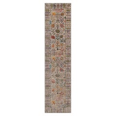2
9"x11
10" Ivory Silk with Textured Wool Hand Knotted Vase Design Runner Rug
