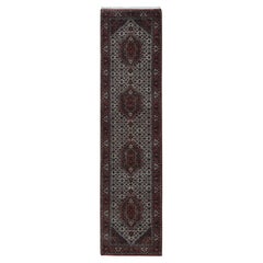 2'9"x11'4" Ivory Hand Knotted 300 KPSI Wool Bijar Mahi Runner Rug