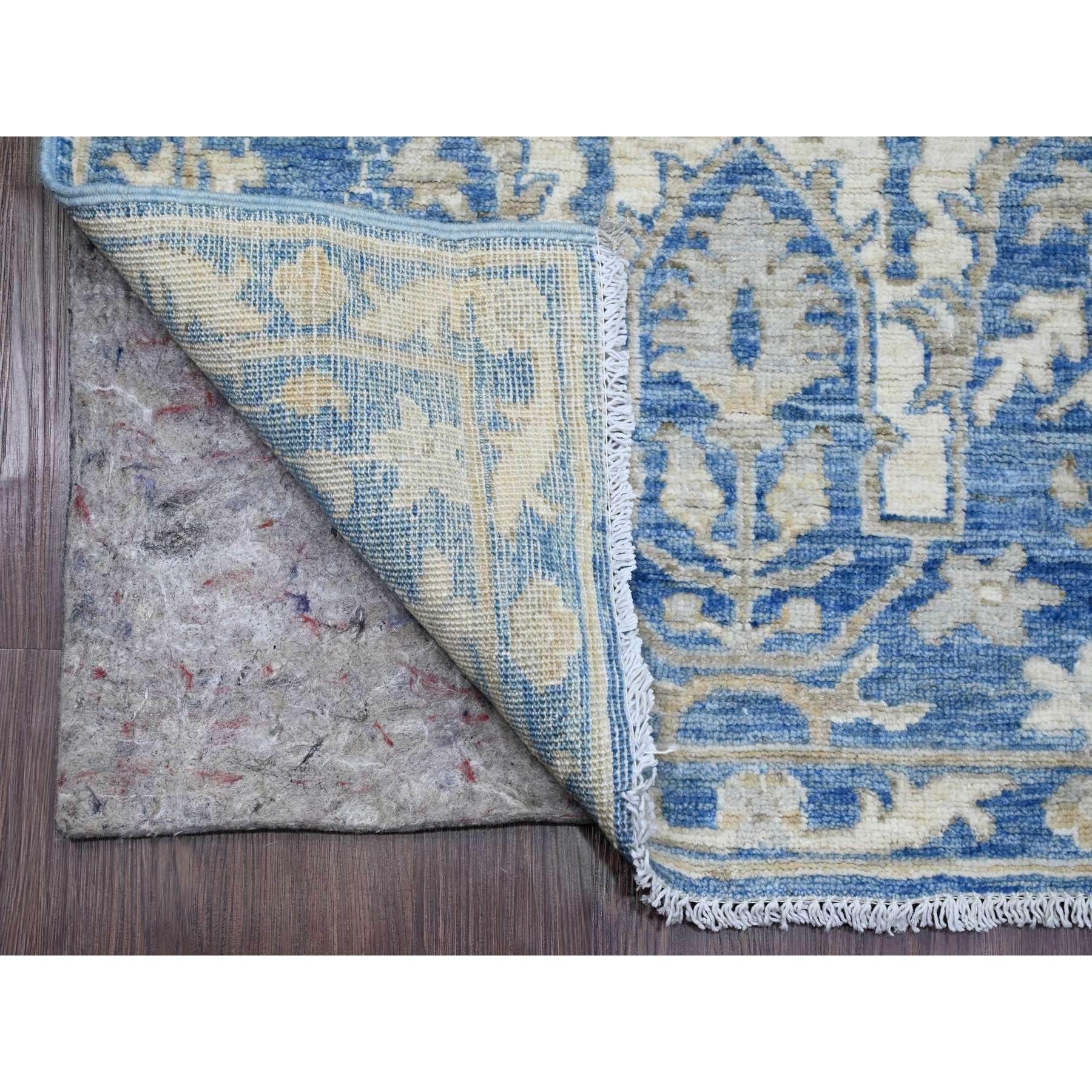 Tappeto orientale blu imperiale, Peshawar lavato con motivo all over, 100% lana, annodato a mano, tinture vegetali, runner
Materiali primari: Lana
Lattice: No Pile 
altezza: 0,25 pollici
Stile: Di transizione
Colore primario: Blu
Colori secondari: