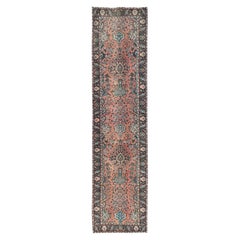 2'9"x12'2" Pink Vintage Zoroastrian Tabriz Hand Knotted Wool Runner Oriental Rug