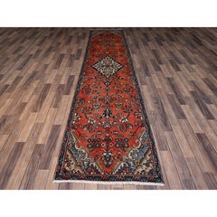 2'9"x12'2" Sunset Colors Vintage Persian Bibikabad Wool Hand Knotted Runner Rug