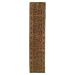 2'9 "x12'4" Jet Black Herati Tapis de course en laine 250 KPSI noué à la main Tapis d'Orient