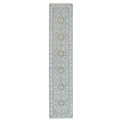 2'9"x14' Blue, Nain Design, 250 KPSI, Natural Wool Hand Knotted XL Runner Rug