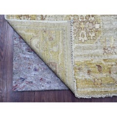 2'9"x15' Oyster Gray Wool Afghan Angora Oushak Hand Knotted Runner Oriental Rug